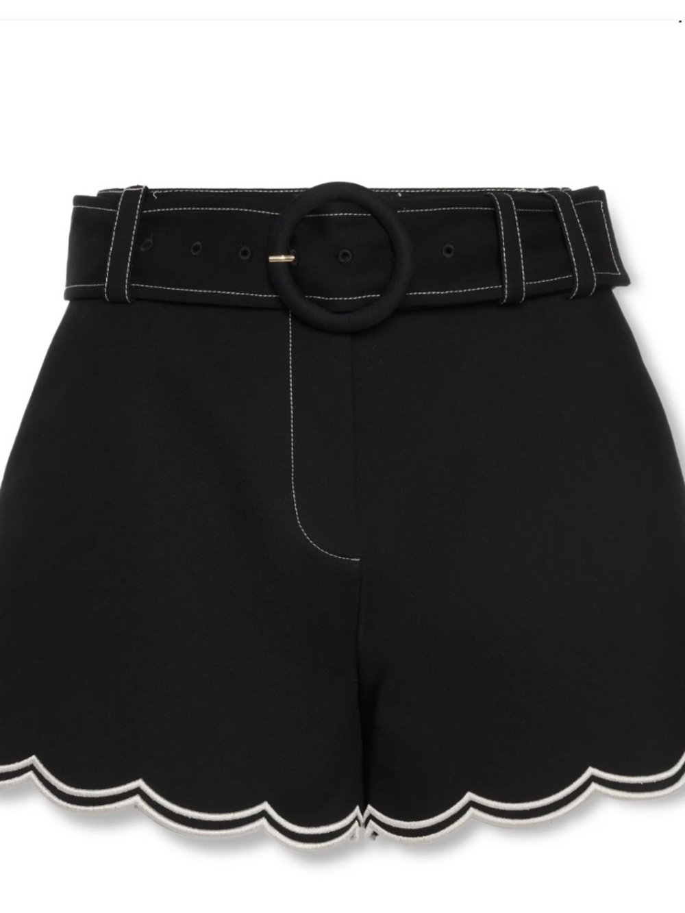 Ramy Brook Black Violeta Stretch Cotton Scalloped Mini Short Size 8